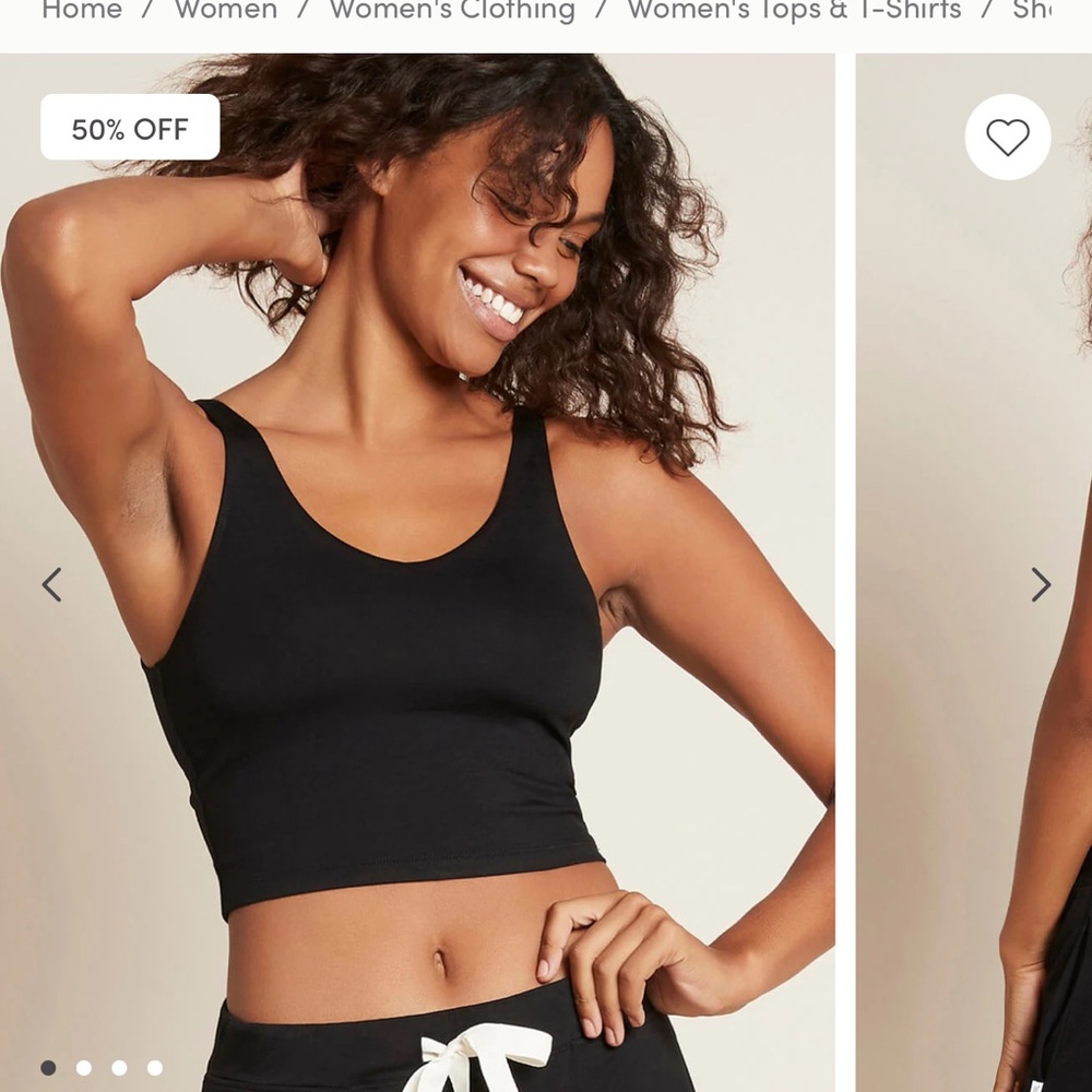 NEW Boody Medium Black Women's Crop Lounge Bra Tank Top